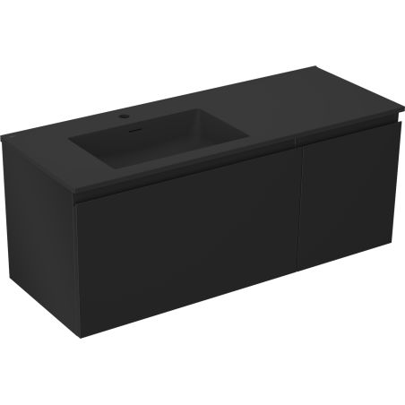 Mexen Orio шкаф за баня 120 см с мивка Отис лява, 1S, 1D, черна мат - 91A13-12047-3-BBFF71-W18L71