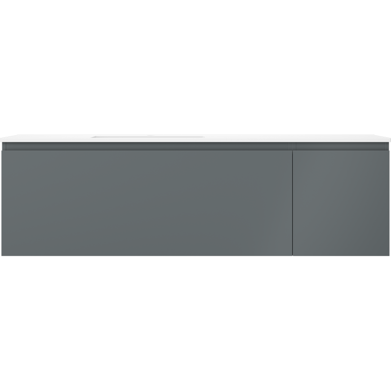 Mexen Orio 160 см шкафче за баня с мивка Otis ляво, 1S, 1D, графит мат/бяло мат