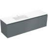 Mexen Orio 160 см шкафче за баня с мивка Otis ляво, 1S, 1D, графит мат/бяло мат