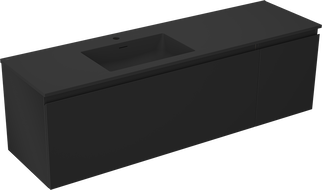 Mexen Orio шкаф за баня 160 см с мивка Otis лява, 1S, 1D, черен мат - 91A13-16047-3-BBFF71-W18L71