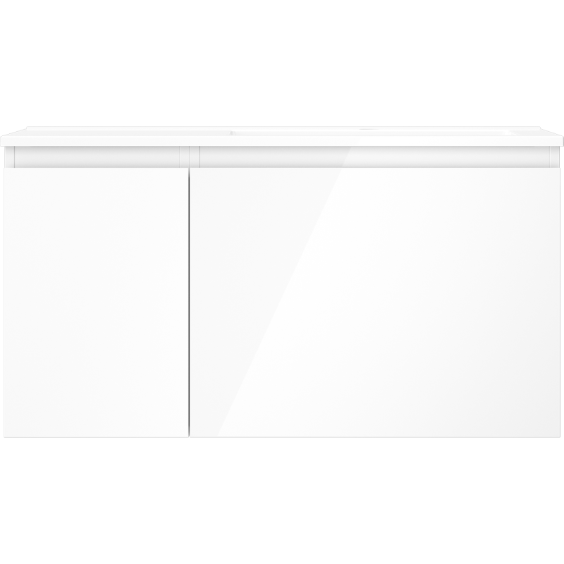 Mexen Orio шкаф за баня 90 см с мивка Otis дясна, 1S, 1D, бял гланц - 91A13-09047-3-BBFF00-W18P00