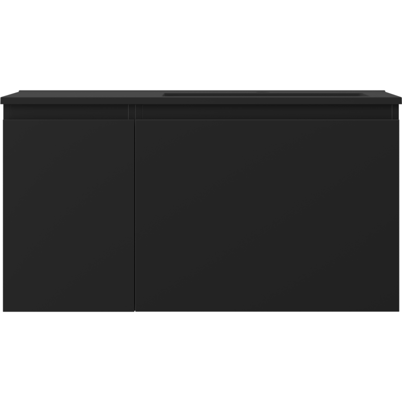 Mexen Orio баня шкаф 90 см с мивка Otis дясна, 1S, 1D, черен мат - 91A13-09047-3-BBFF71-W18P71