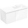 Mexen Orio баня шкаф 100 cm с мивка Otis дясна, 1S, 1D, бял гланц - 91A13-10047-3-BBFF00-W18P00