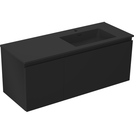 Mexen Orio шкафче за баня 120 см с мивка Otis дясна, 1S, 1D, черен мат - 91A13-12047-3-BBFF71-W18P71