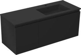 Mexen Orio шкафче за баня 120 см с мивка Otis дясна, 1S, 1D, черен мат - 91A13-12047-3-BBFF71-W18P71