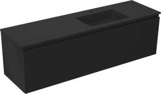 Mexen Orio шкаф за баня 160 см с мивка Otis дясна, 1S, 1D, черна мат