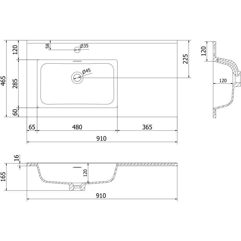 Mexen Rivel баня шкаф 90 см с мивка Otis лява, 1S, 1D, оребрена, черна мат - 91A23-09047-3-BBFF71-W18L71