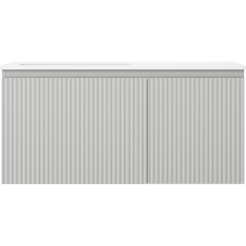 Mexen Rivel баня шкаф 100 cm с мивка Otis лява, 1S, 1D, оребрена, сиво мат/бяло мат - 91A23-10047-3-BBFF62-W18L01