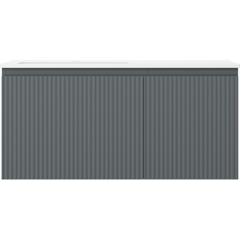 Mexen Rivel баня шкаф 100 см с мивка Otis лява, 1S, 1D, рифован, графит мат/бял мат - 91A23-10047-3-BBFF66-W18L01