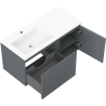 Mexen Rivel баня шкаф 100 см с мивка Otis лява, 1S, 1D, рифован, графит мат/бял мат - 91A23-10047-3-BBFF66-W18L01