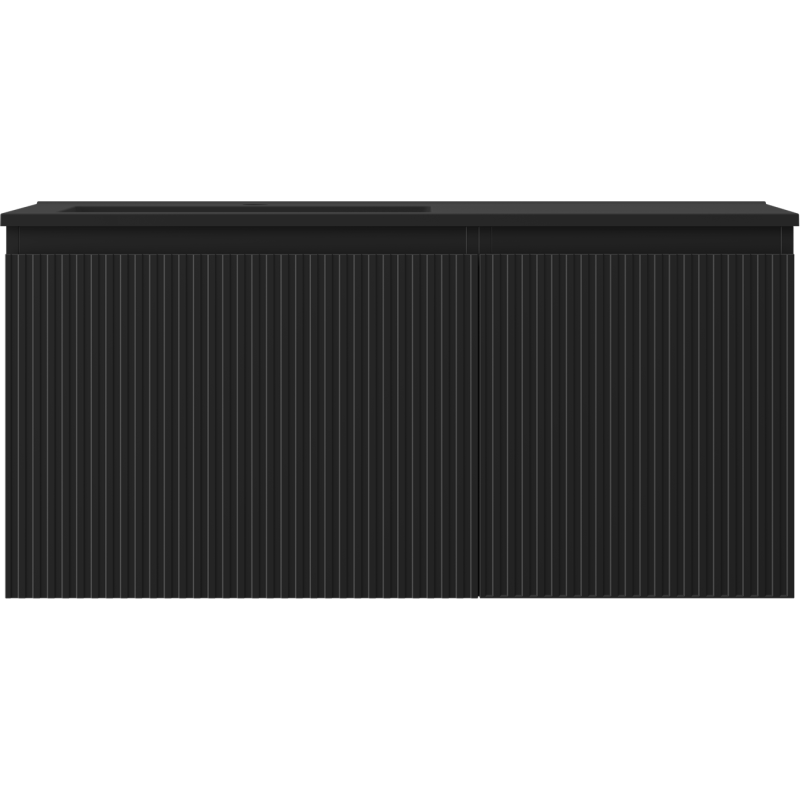 Mexen Rivel шкаф за баня 100 см с мивка Otis лява, 1S, 1D, релефна, черна мат - 91A23-10047-3-BBFF71-W18L71