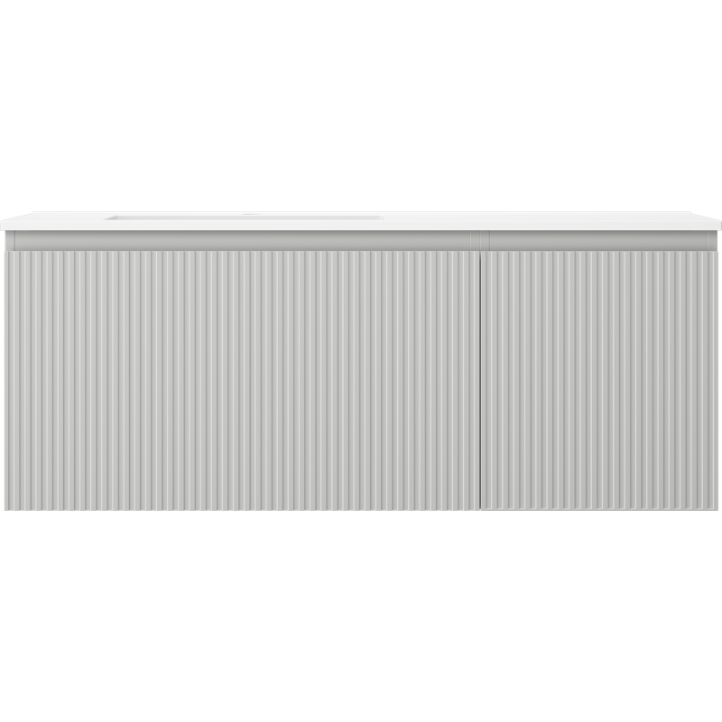 Mexen Rivel шкаф за баня 120 см с мивка Otis лява, 1S, 1D, рифелована, сив мат/бял мат - 91A23-12047-3-BBFF62-W18L01