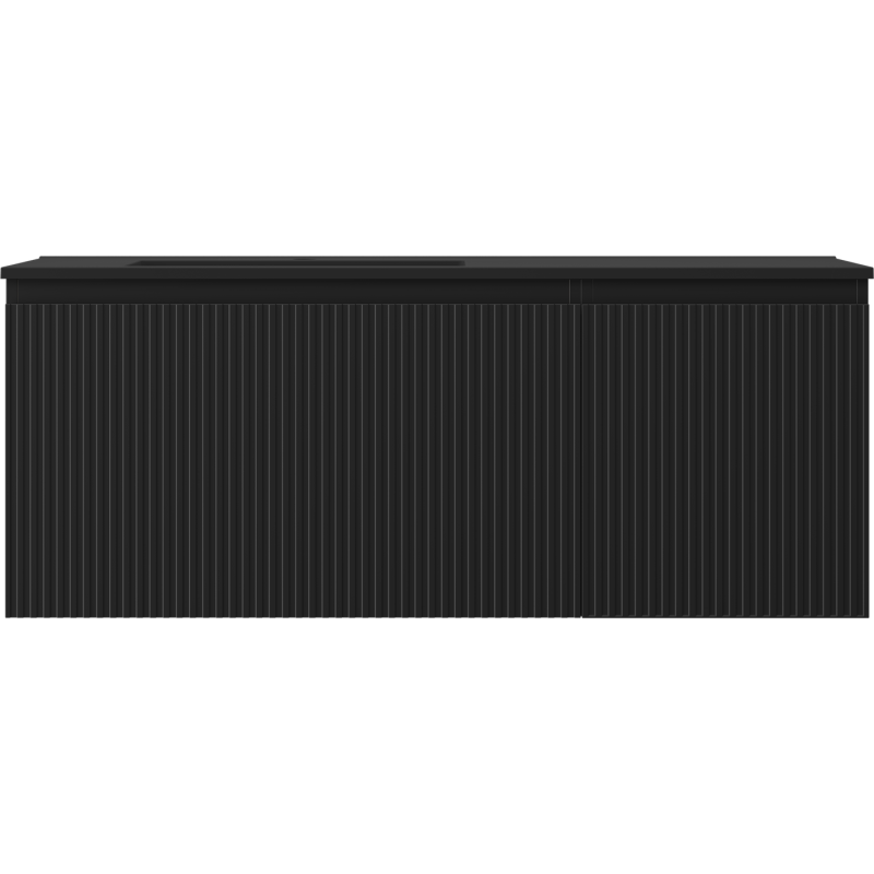 Mexen Rivel шкаф за баня 120 см с мивка Otis ляв, 1S, 1D, гофриран, черен мат