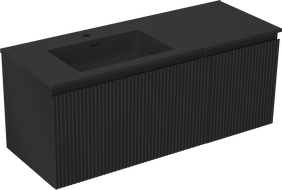 Mexen Rivel шкаф за баня 120 см с мивка Otis ляв, 1S, 1D, гофриран, черен мат