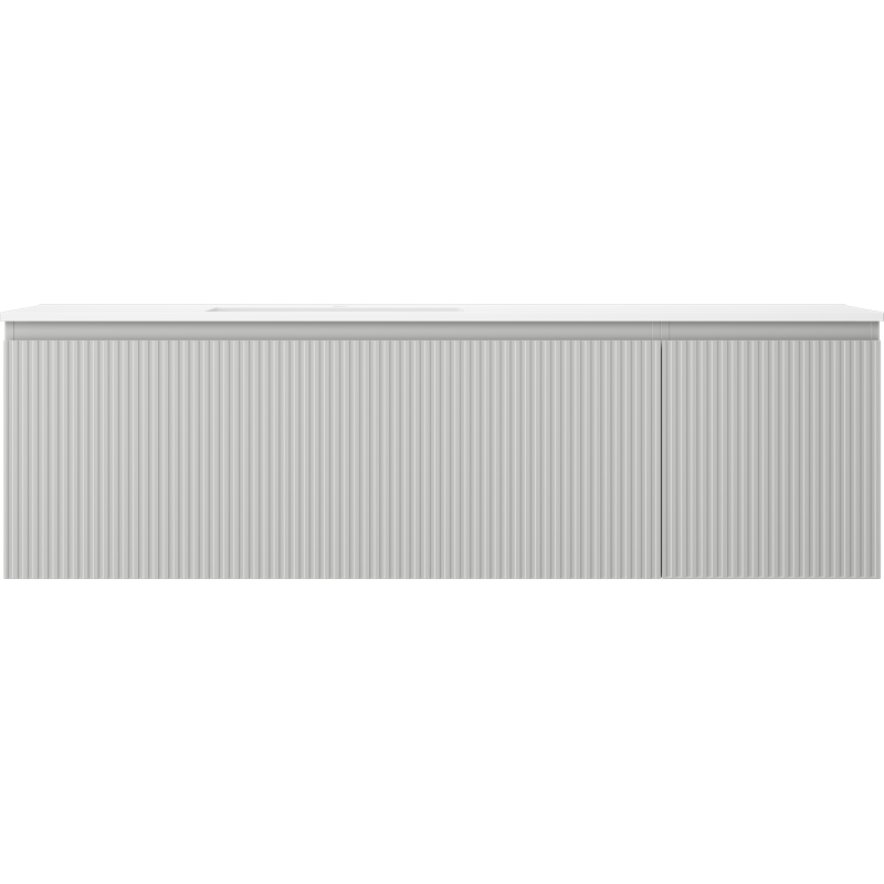 Mexen Rivel шкаф за баня 160 см с мивка Otis лява, 1S, 1D, набраздена, сив мат/бял мат - 91A23-16047-3-BBFF62-W18L01