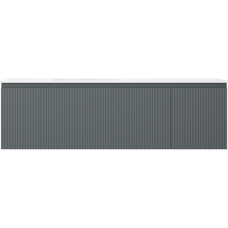 Mexen Rivel баня шкаф 160 см с мивка Otis лява, 1S, 1D, набраздена, графит мат/бял мат - 91A23-16047-3-BBFF66-W18L01