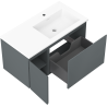Mexen Rivel шкафче за баня 90 см с мивка Otis дясна, 1S, 1D, релефно, графит