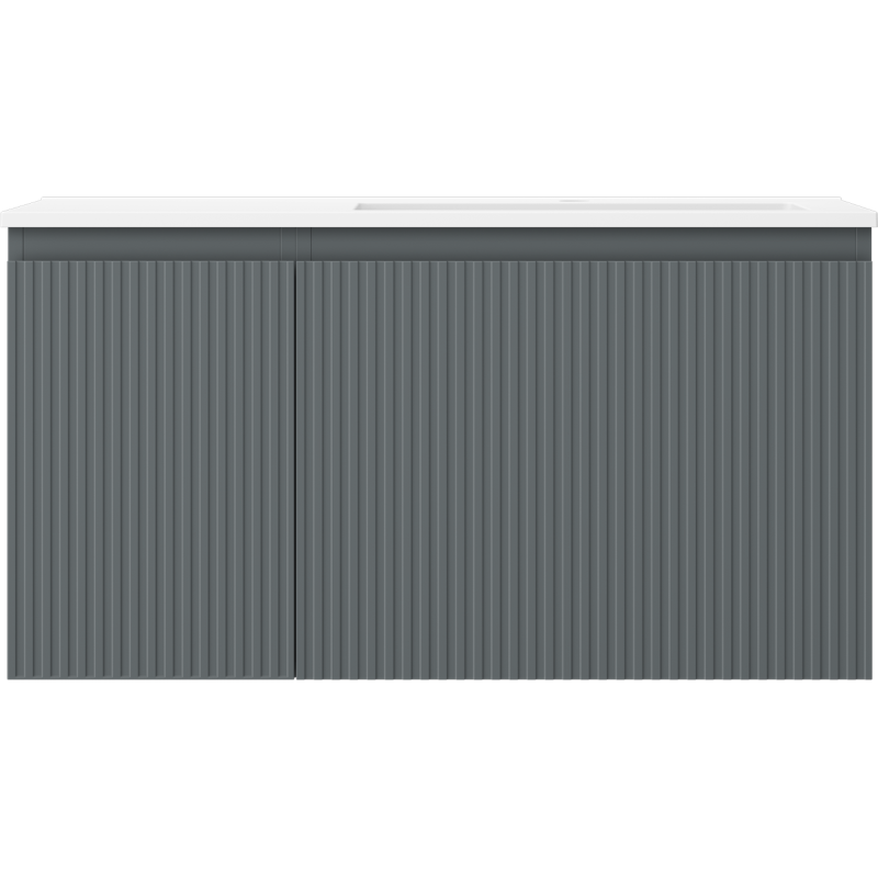 Mexen Rivel шкафче за баня 90 см с мивка Otis дясна, 1S, 1D, релефно, графит