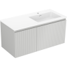 Mexen Rivel шкаф за баня 100 см с умивалник Otis дясна, 1S, 1D, рифована, сив мат/бял мат - 91A23-10047-3-BBFF62-W18P01