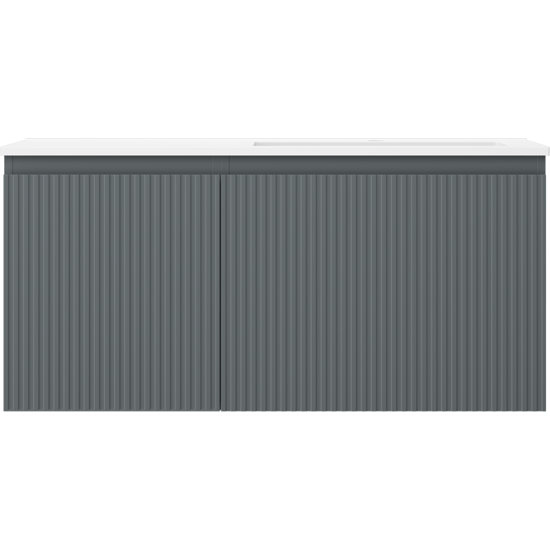 Mexen Rivel шкаф за баня 100 см с мивка Otis дясна, 1S, 1D, оребрен, графит/бял мат