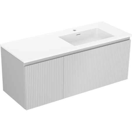 Mexen Rivel шкаф за баня 120 см с умивалник Otis десен, 1S, 1D, рифелован, сив