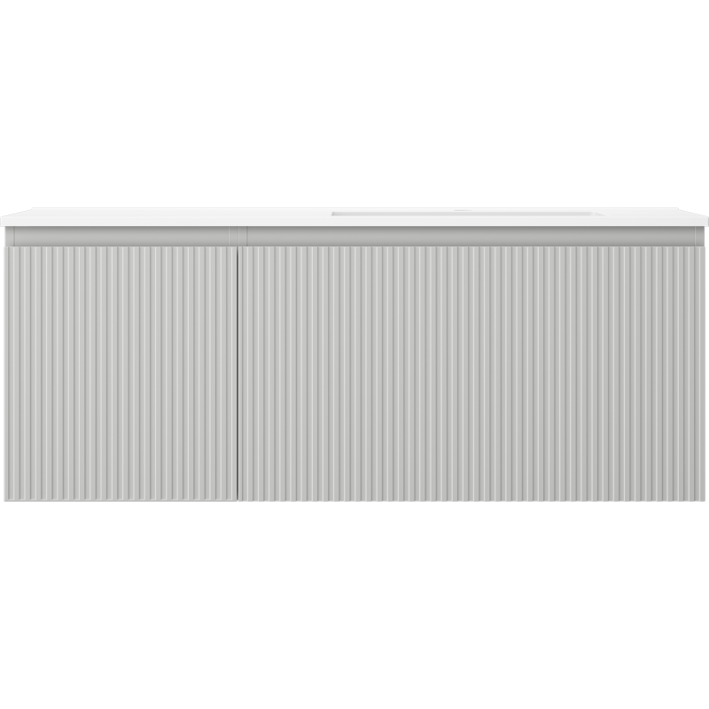 Mexen Rivel шкаф за баня 120 см с умивалник Otis десен, 1S, 1D, рифелован, сив