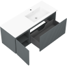 Mexen Rivel шкаф за баня 120 см с мивка Otis дясна, 1S, 1D, набраздена, графит/бял мат - 91A23-12047-3-BBFF66-W18P01