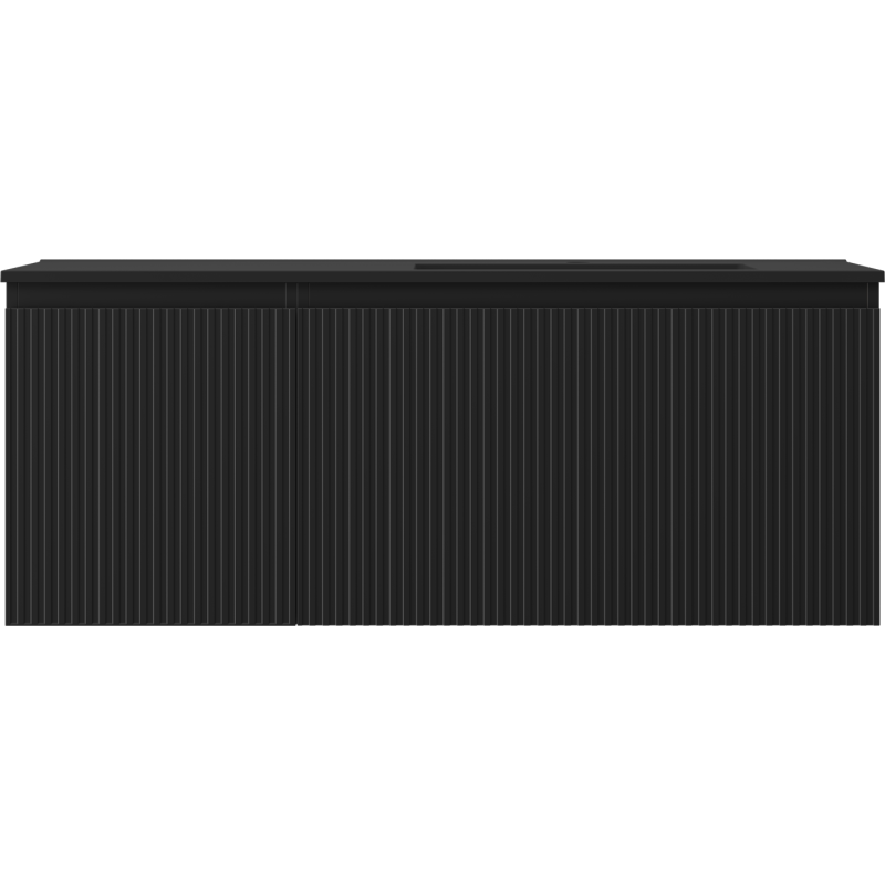 Mexen Rivel баня шкаф 120 см с мивка Otis дясна, 1S, 1D, рифелована, черен мат - 91A23-12047-3-BBFF71-W18P71