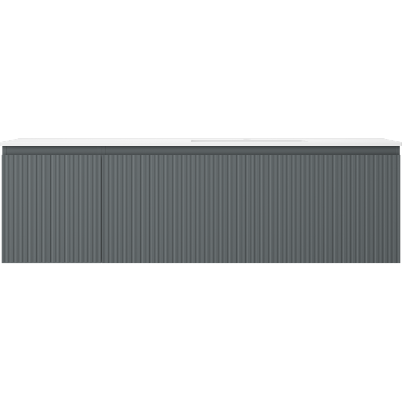 Mexen Rivel баня шкаф 160 см с мивка Otis дясно, 1S, 1D, оребрена, графит/бял мат - 91A23-16047-3-BBFF66-W18P01