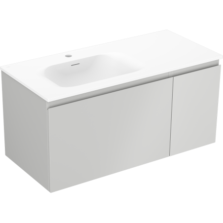 Mexen Orio шкафче за баня 90 см с мивка Vela лява, 1S, 1D, сиво мат/бяло мат