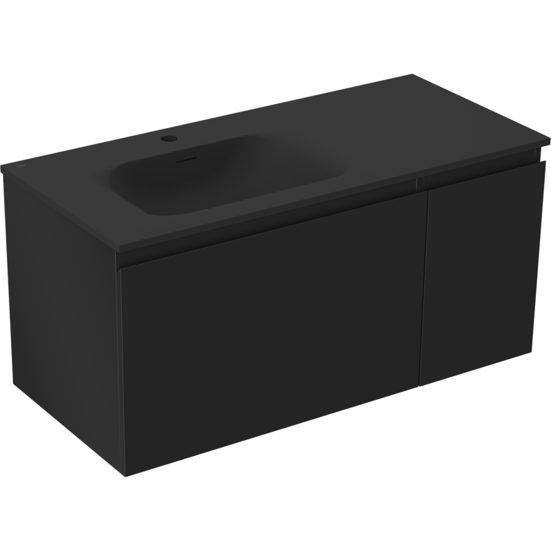 Mexen Orio шкафче за баня 90 см с мивка Vela лява, 1S, 1D, черен мат - 91A13-09047-3-BBFF71-W23L71