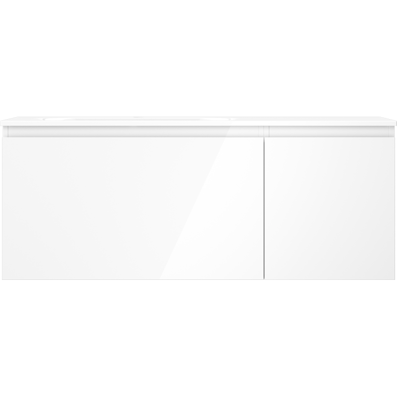 Mexen Orio шкаф за баня 120 см с мивка Vela лява, 1S, 1D, бял гланц - 91A13-12047-3-BBFF00-W23L00