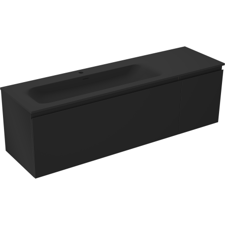 Mexen Orio шкаф за баня 160 см с мивка Vela лява, 1S, 1D, черен мат - 91A13-16047-3-BBFF71-W23L71