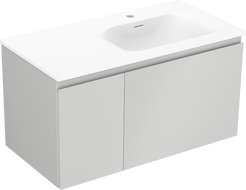 Mexen Orio шкаф за баня 90 см с мивка Vela дясна, 1S, 1D, сив мат/бял мат - 91A13-09047-3-BBFF62-W23P01
