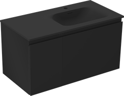 Mexen Orio шкаф за баня 90 см с мивка Vela дясна, 1S, 1D, черен мат - 91A13-09047-3-BBFF71-W23P71