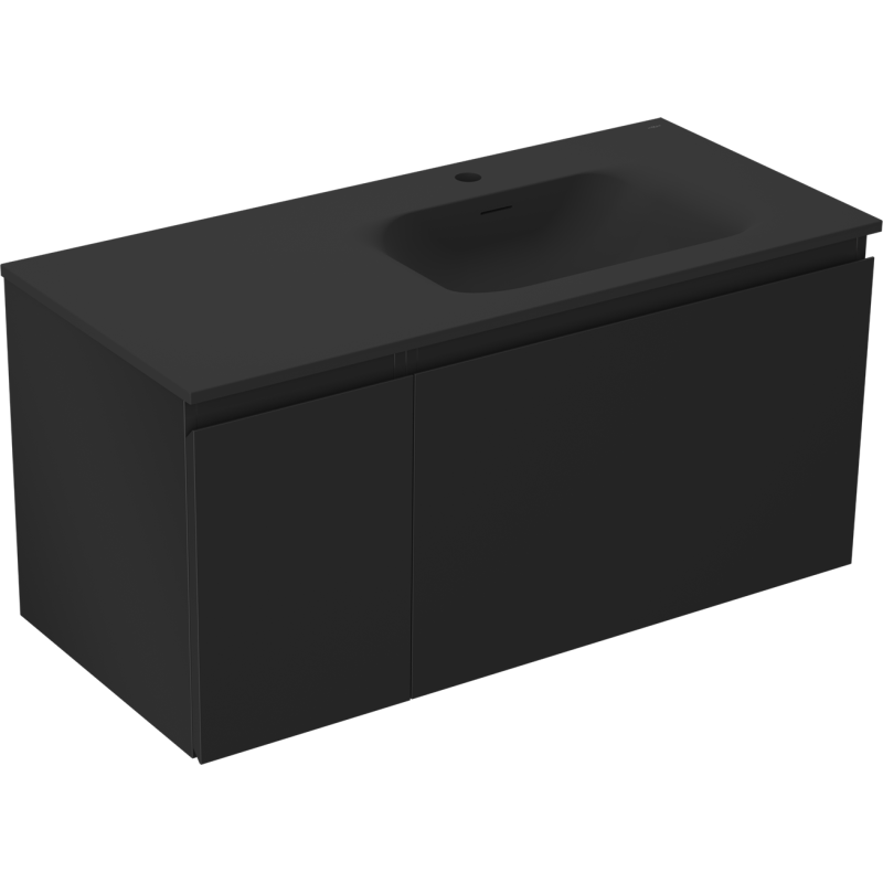 Mexen Orio шкаф за баня 100 см с мивка Vela дясна, 1S, 1D, черна мат - 91A13-10047-3-BBFF71-W23P71