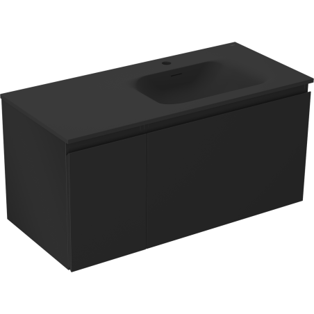 Mexen Orio шкаф за баня 100 см с мивка Vela дясна, 1S, 1D, черна мат - 91A13-10047-3-BBFF71-W23P71