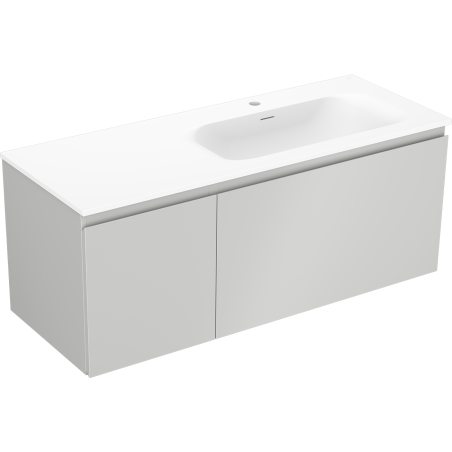 Mexen Orio шкаф за баня 120 см с мивка Vela дясна, 1S, 1D, сив мат/бял мат - 91A13-12047-3-BBFF62-W23P01