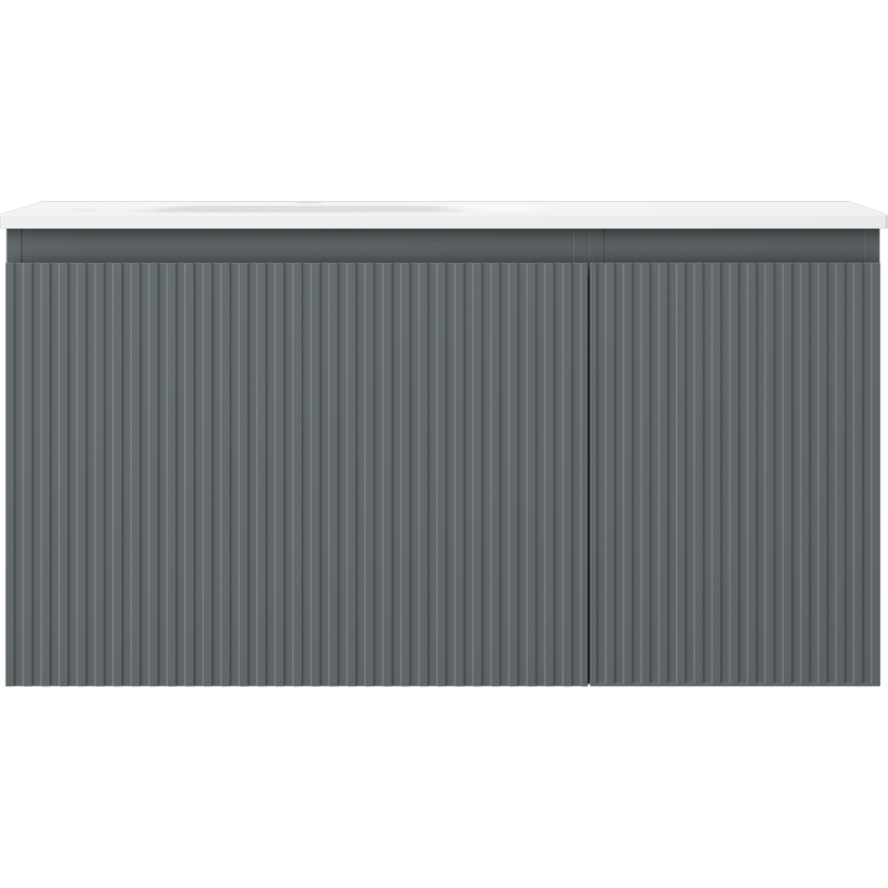 Mexen Rivel шкаф за баня 90 см с мивка Vela лява, 1S, 1D, рифлена, графит мат/бяла мат - 91A23-09047-3-BBFF66-W23L01