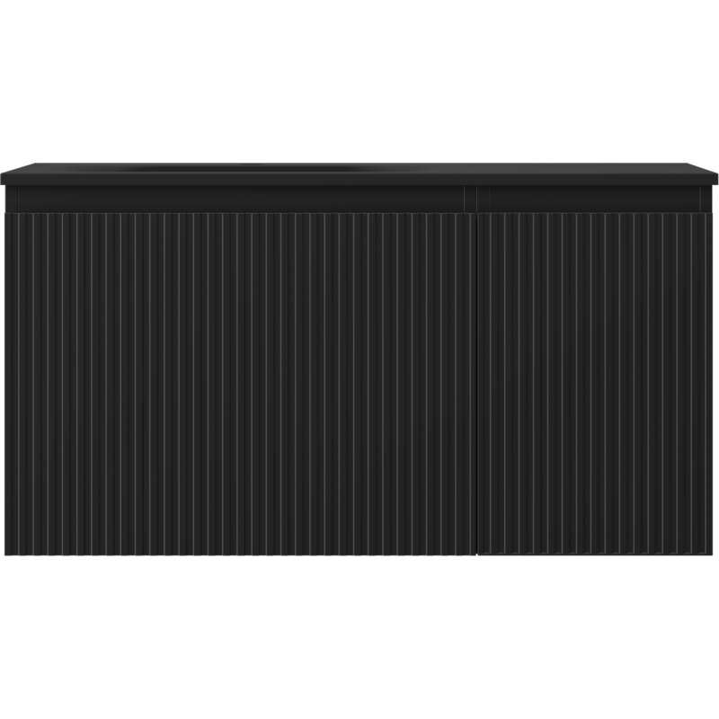 Mexen Rivel шкаф за баня 90 см с мивка Vela лява, 1S, 1D, релефна, черна мат - 91A23-09047-3-BBFF71-W23L71