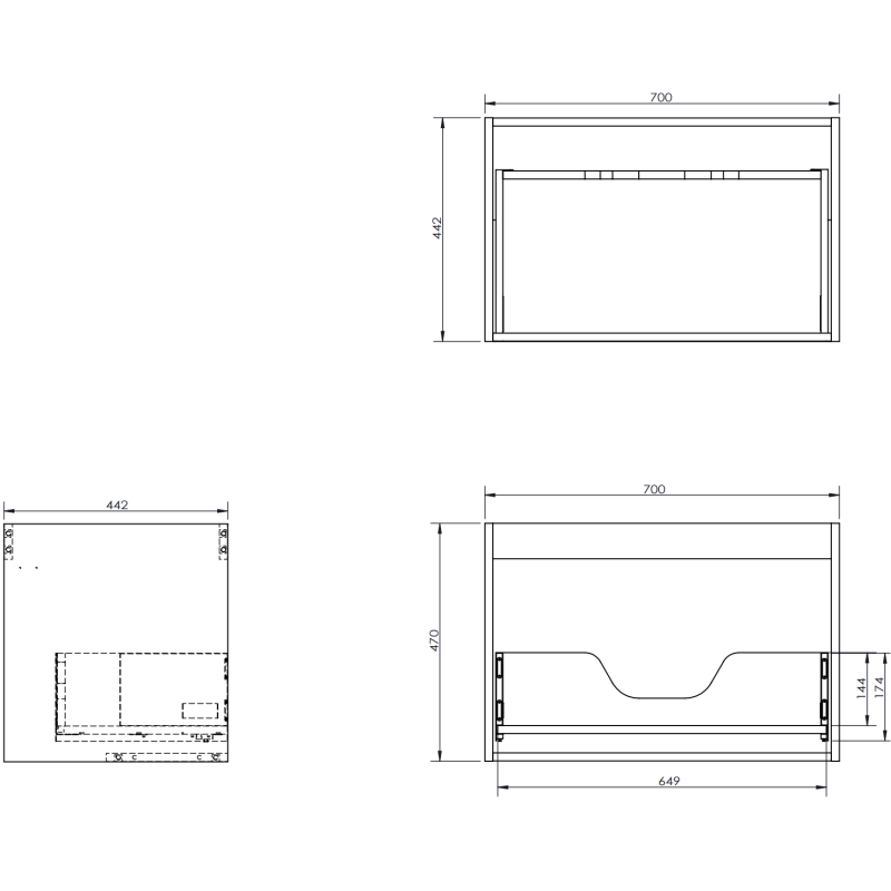 Mexen Rivel шкаф за баня 100 см с умивалник Vela ляв, 1S, 1D, релефен, бял мат - 91A23-10047-3-BBFF01-W23L01