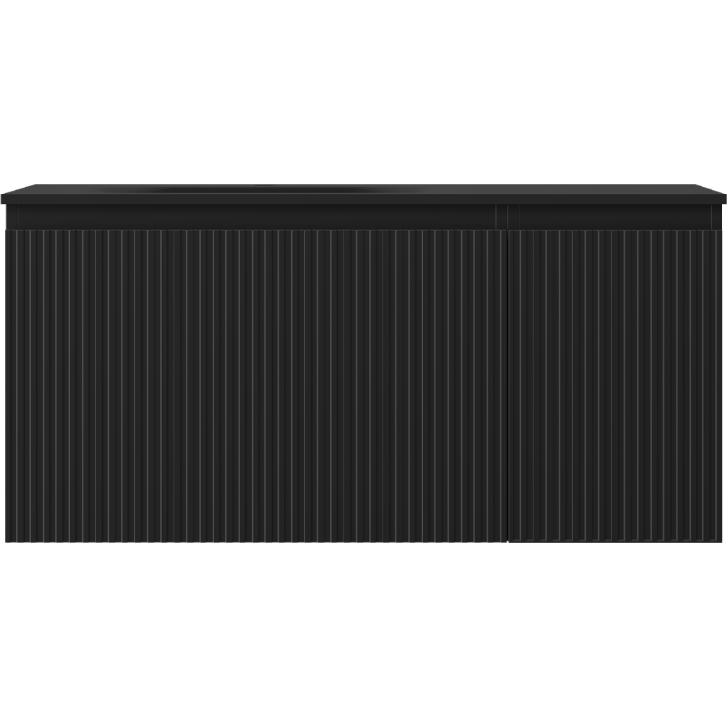 Mexen Rivel баня шкаф 100 см с мивка Vela лява, 1S, 1D, рифлована, черна мат - 91A23-10047-3-BBFF71-W23L71