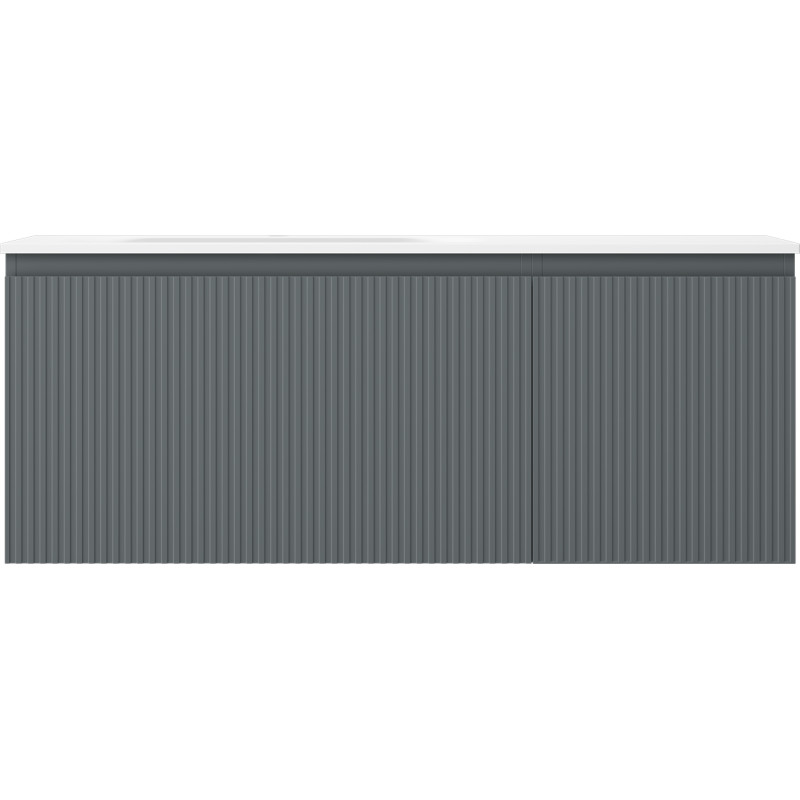Mexen Rivel баня шкаф 120 см с умивалник Vela ляв, 1S, 1D, гофриран, графит мат/бял мат - 91A23-12047-3-BBFF66-W23L01