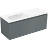 Mexen Rivel шкаф за баня 120 см с мивка Vela лява, 1S, 1D, с гофриран фронт, графит