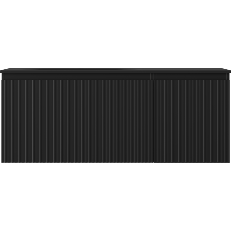 Mexen Rivel шкаф за баня 120 см с мивка Vela лява, 1S, 1D, рифел, черен мат - 91A23-12047-3-BBFF71-W23L71