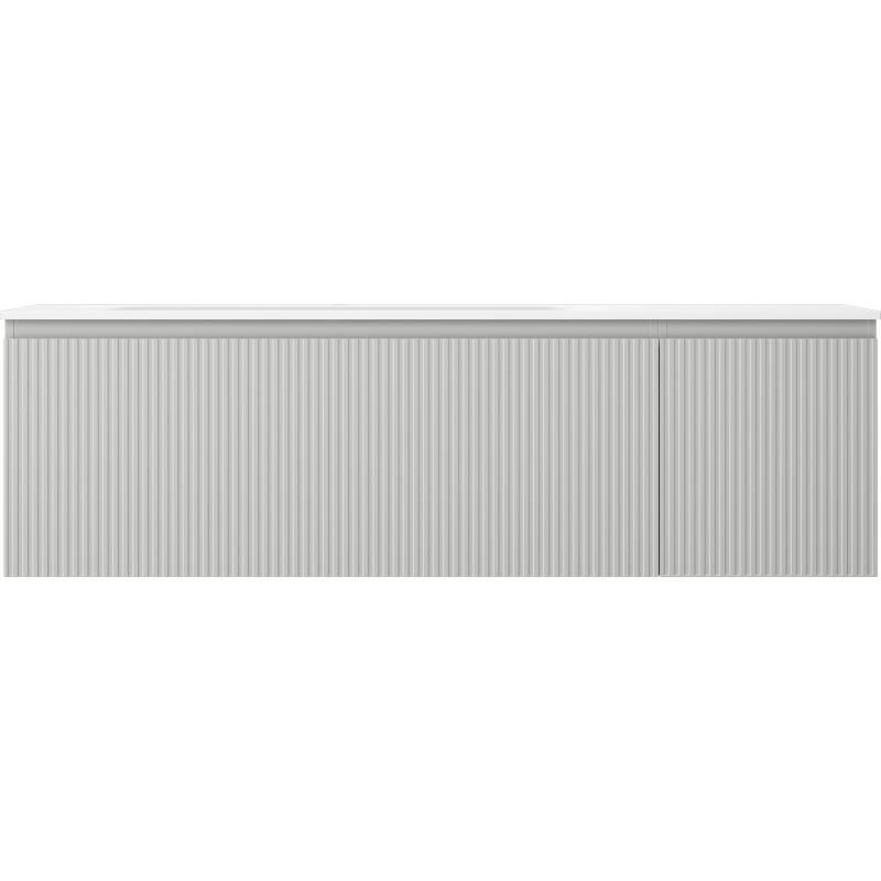 Mexen Rivel шкаф за баня 160 см с мивка Vela лява, 1S, 1D, оребрен, сив мат/бял мат - 91A23-16047-3-BBFF62-W23L01