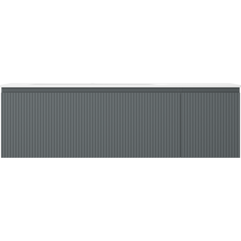 Mexen Rivel шкаф за баня 160 см с умивалник Vela ляв, 1S, 1D, набразден, графит