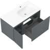 Mexen Rivel шкаф за баня 90 см с умивалник Vela десен, 1S, 1D, рифован, графит мат/бял мат - 91A23-09047-3-BBFF66-W23P01