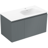 Mexen Rivel шкаф за баня 90 см с умивалник Vela десен, 1S, 1D, рифован, графит мат/бял мат - 91A23-09047-3-BBFF66-W23P01