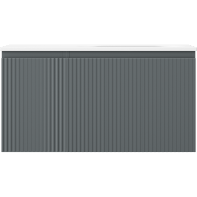 Mexen Rivel шкаф за баня 90 см с умивалник Vela десен, 1S, 1D, рифован, графит мат/бял мат - 91A23-09047-3-BBFF66-W23P01